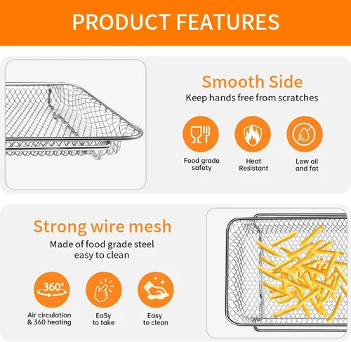 Miniatura 5 de Canasta de reemplazo para horno de aire frito de zona dual Emeril Lagasse 360 25 QT horno de aire frito tostador de convección de malla de acero