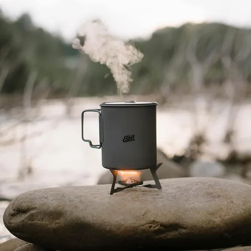 Miniatura 6 de Esbit Estufa de titanio plegable ultraligera de 0.41 oz (0.4 onzas) para uso con tabletas de combustible sólido