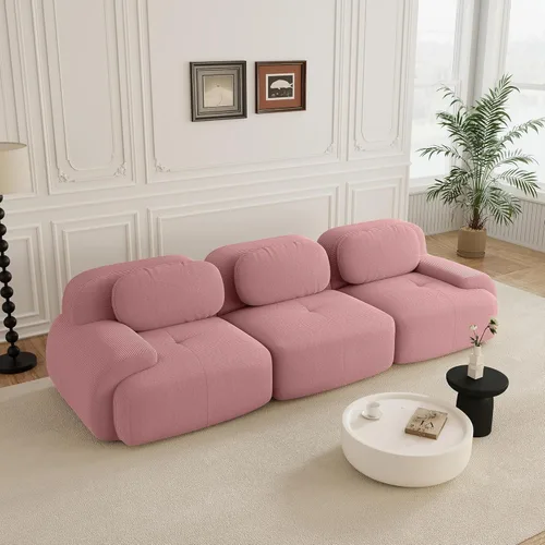 Miniatura 54 de Sofás modulares sin hueso de 152.8 pulgadas para sala de estar, sofá modular con diván en forma de L, cómodo asiento profundo tapizado de tela