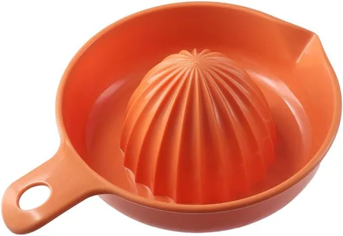 Miniatura 7 de Exprimidor manual de limón, 2 piezas de exprimidor de naranja cítrico con vaso de plástico, prensa de frutas fácil de usar para bar y hogar
