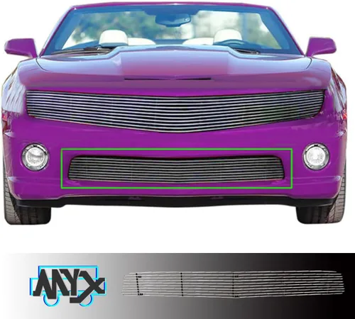 Miniatura 3 de Se adapta a 2010-2013 Chevy Camaro SS V8 parachoques delantero inferior aluminio cromo Billet rejilla inserción 2011 2012