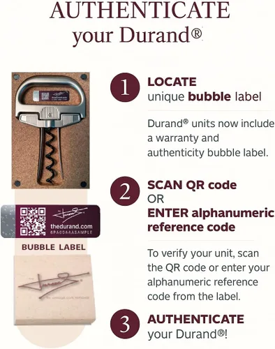 Miniatura 2 de El dispositivo de dos partes de The Durand® para eliminar con éxito los corchos de vino más antiguos y frágiles, enteros e intactos. Elimina
