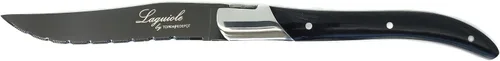 Miniatura 3 de TopKnife Laguiole - Juego de cuchillos para carne, titanio gris, mango de resina negra, juego de 2