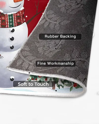 Miniatura 6 de Alfombra rectangular grande de 2.7 x 5 pies, para sala de estar, muñeco de nieve de Navidad, duradera, antideslizante, alfombra para dormitorio