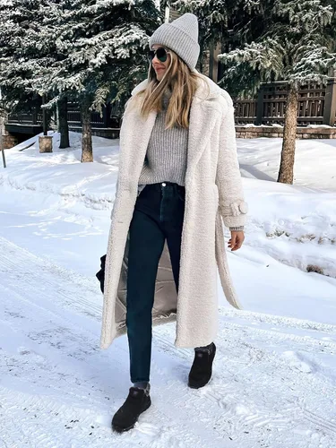 Miniatura 2 de SHIBEVER Botas de nieve de invierno para mujer botas de tobillo con forro de piel cálida negra y cómodas e impermeables para exteriores
