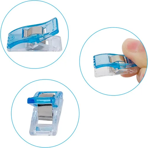 Miniatura 7 de Paquete de 45 clips de costura multiusos para acolchar y manualidades, suministros de costura para encuadernar. Colores surtidos y 1 cinta métrica