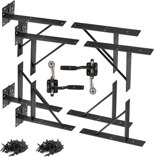 Miniatura 8 de Mofeez Kit de soporte de esquina para puerta, sin hundimiento, para puertas de cobertizo, puertas de entrada, puertas de corral, ventanas de madera