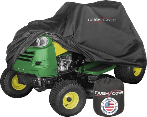 Tough Cover Cubierta para cortacésped, 75 x 47 x 49 pulgadas, color negro, 210D resistente al agua, protección de tela para equipos de cuidado de