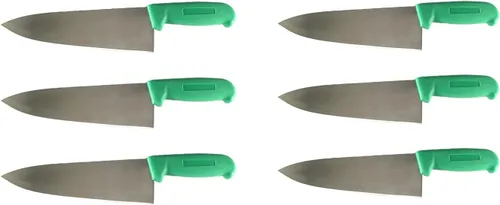 Cuchillo de chef de 8 pulgadas de varios colores y paquetes, cubiertos de cocina comercial Razor Sharp - Cuchillos de cocina (paquete de 6 - verde)