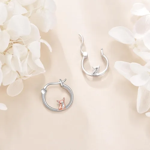 Miniatura 29 de VONALA Bonitos aretes de aro de plata de ley 925, regalos de cumpleaños para mujer