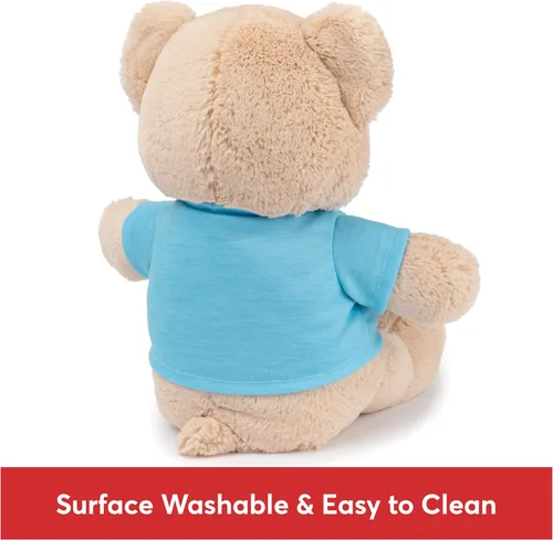 Miniatura 7 de GUND "Be Brave" Oso de Mensaje Sostenible con Camiseta Azul, Oso de Peluche Hecho de Materiales 100% Reciclados para Edades de 1 Año en Adelante