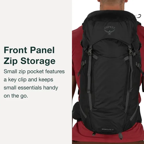 Miniatura 5 de Mochila Osprey Sportlite 30L ligera para senderismo para hombres y mujeres, gris carbón oscuro, S/M