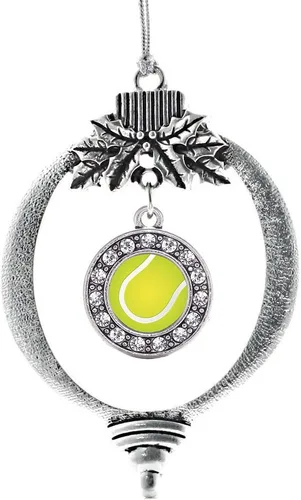 Miniatura 163 de Inspired Silver - Twin One - Adorno festivo de Navidad de plata - Adorno festivo de árbol de Navidad con dije de círculo y circonita cúbica