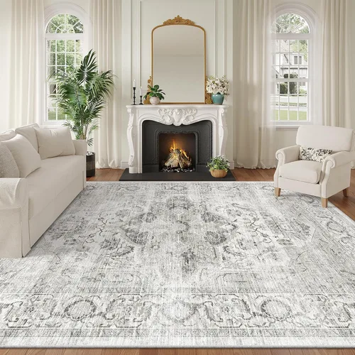 Miniatura 22 de Alfombra de pasillo lavable de 2 x 6 pies - Alfombras de cocina con respaldo antideslizante vintage suave estilo granja, alfombra de entrada
