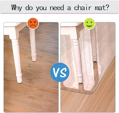 Miniatura 7 de Tapete rectangular transparente para silla de oficina, protección de PVC para niños, protector de plástico de cocina, resistente al aceite, 39.4 in