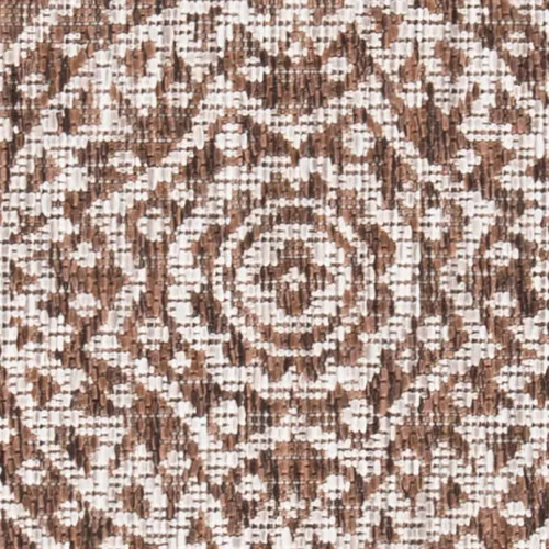 Miniatura 4 de SAFAVIEH Alfombra lavable para exteriores, colección Courtyard - Pasillo de 2.3 x 8 pies, color beige claro y marrón claro, no desprende pelusa