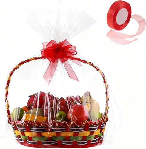Miniatura 9 de Paquete de 50 bolsas grandes de celofán transparente de 24 x 30 pulgadas, bolsas de regalo de plástico resistente para regalos, artes, manualidades