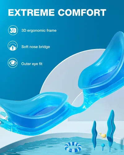 Miniatura 3 de ZIONOR Gafas de natación para niños, G1 MINI con protección UV, polarizadas, antivaho, para edades de 6 a 14 años A4