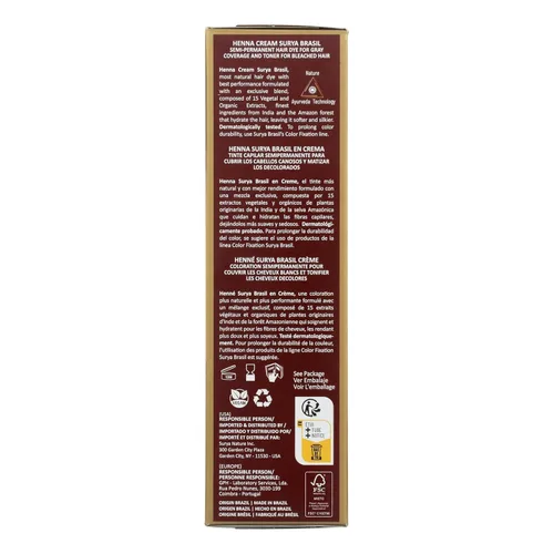 Miniatura 3 de Surya Brasil Henna Cream Golden Blonde - 98 % de ingredientes naturales, vegano, libre de crueldad, ecológico, color de cabello semipermanente