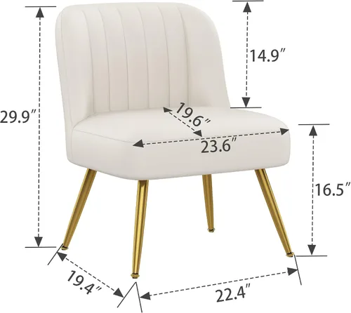 Miniatura 2 de Andeworld Juego de 2 sillas decorativas modernas, tapizadas de gamuza sintética, sillas de sala de estar, elegantes sillas pequeñas sin brazos