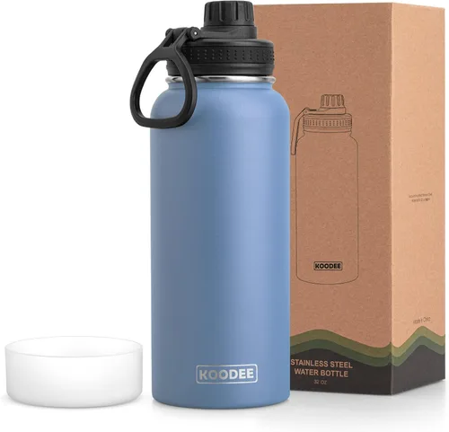 Miniatura 88 de koodee Insulated Water Bottle, 32 oz Stainless Steel Double Wall Vacuum Wide Mouth Sport Bottle with Leakproof Spout Lid (Navy)