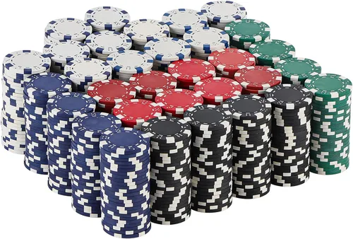 Miniatura 10 de 600 piezas de fichas de póquer de casino para juego de blackjack, juego de fichas de póquer de 11.5 gramos para kit de póquer de casino Texas 7