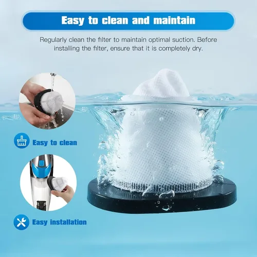 Miniatura 7 de Paquete de 4 filtros de vacío 2030 y 4 filtros de espuma para aspiradora Bissell 2030 de peso pluma, modelo 2030 2030L 20303 20306 20307 20309 2030H