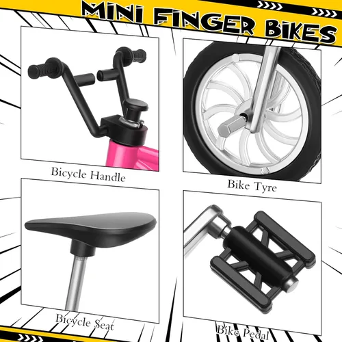 Miniatura 6 de Gejoy 12 piezas de mini bicicletas de dedo, mini bicicletas BMX, juegos de fin de año, regalos para estudiantes, juguetes de bicicleta en miniatura