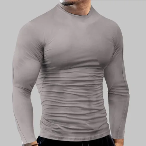 Miniatura 33 de Camisas de compresión atléticas de manga larga para hombre, capa base, camisa de entrenamiento atlético, camisas de compresión, camisetas deportivas