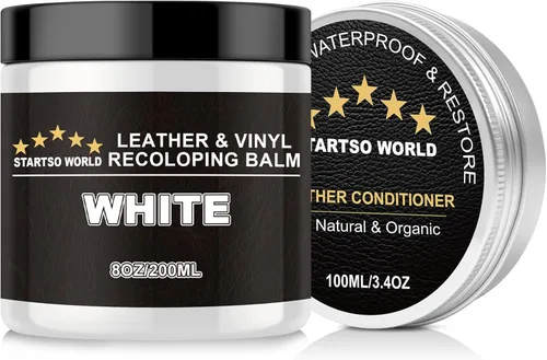 Miniatura 27 de STARTSO WORLD Bálsamo de recoloración de cuero, kit de reparación de cuero beige para muebles, sofás y asientos de automóvil, pintura para cuero