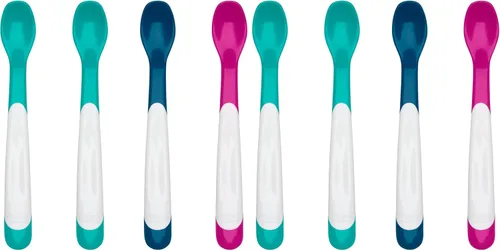 Miniatura 23 de OXO Tot Cuchara de alimentación infantil, paquete múltiple Verde azulado/azul marino/rosa