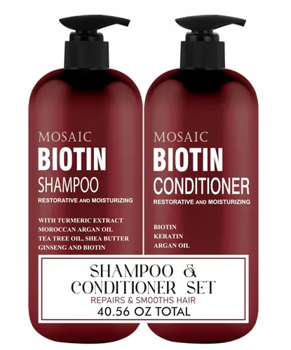 Conjunto de Champú y Acondicionador Voluminizante de Biotina para Cabello Fino y Crecimiento - Tratamiento Anti Pérdida de Cabello Definitivo,