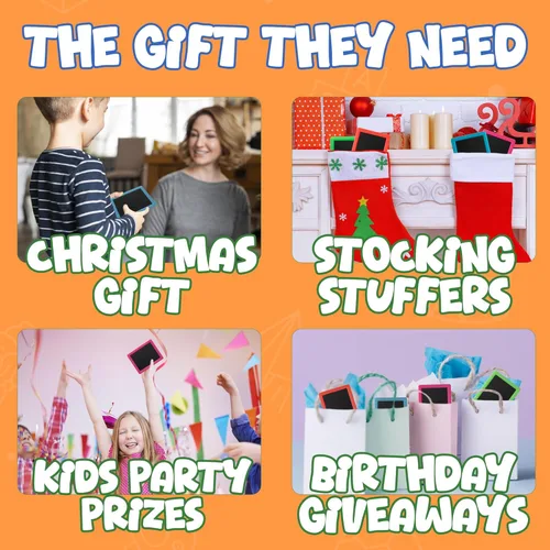 Miniatura 7 de Mini pizarra de tiza para niños, (paquete de 24) bolsas de regalos para niños, mini pizarra con 2 varillas de tiza y 1 borrador para niños y niñas