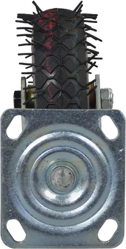 Miniatura 8 de AlveyTech Rueda giratoria delantera con horquilla y eje, para kits de Go Kart, neumático antimarcas a prueba de golpes (gris) con placa de montaje
