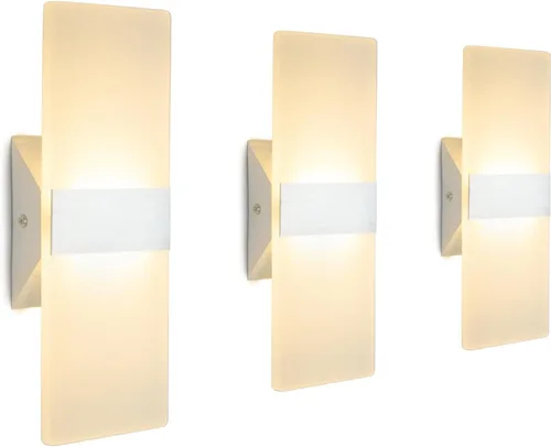 Miniatura 12 de ChangM Lámpara de pared LED moderna de acrílico 12W blanca fría 6000K lámpara de arriba abajo para dormitorio, pasillo, escaleras, baño, iluminación