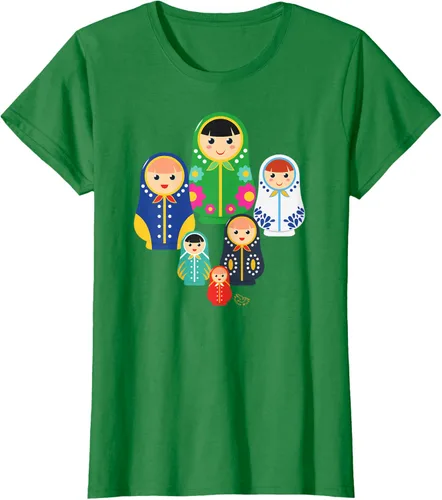 Miniatura 31 de Matryoshka Russian Nesting Dolls, Rusia - Camiseta de regalo, Azul / Patchwork, S