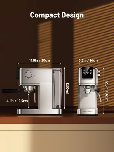 Miniatura 9 de Máquina de espresso KEENSTAR de 20 bares con preparación rápida de café frío, máquina de café caliente y helado, máquina de espresso con espumador