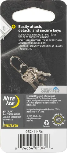 Miniatura 7 de Nite IZE GS2-11-R6 - Mosquetón de doble cámara de la serie G, acero inoxidable