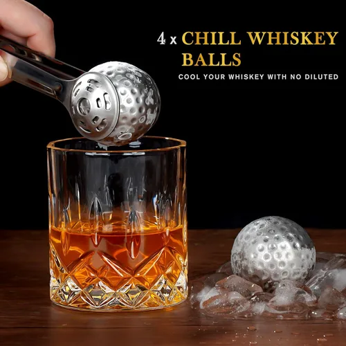 Miniatura 2 de PONPUR Regalos de golfista para hombres, Día del Padre, aniversario, regalos de cumpleaños para papá, él, marido, 4 pelotas de golf de whisky con 1