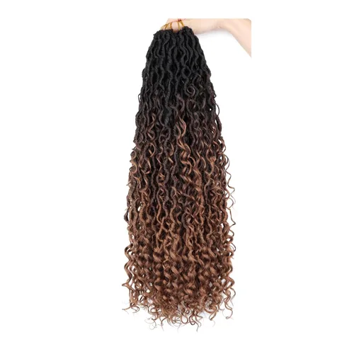 Miniatura 15 de LMZIM Cabello de ganchillo Goddess Locs de 14 pulgadas, 8 paquetes de Faux Locs trenzas de ganchillo para mujeres negras, cabello de ganchillo #2
