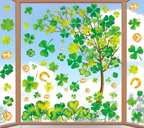 Miniatura 8 de Whaline 6 Hojas de Calcomanías de Hojas de Arce Otoñales para Ventanas Acción de Gracias Acuarela Árbol de Arce Hojas Naranja-Marrón Calabazas
