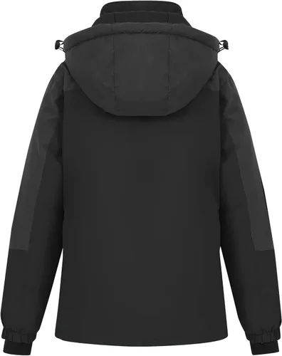 Miniatura 3 de Spmor Chaqueta de esquí impermeable con capucha para mujer, abrigo de snowboard cálido para invierno