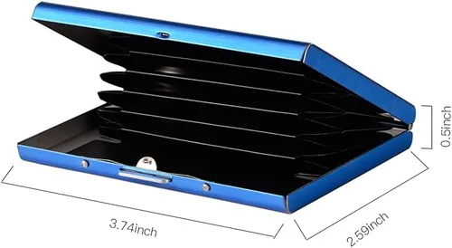 Miniatura 5 de Tarjetero de metal RFID para tarjetas de crédito, protector delgado para tarjetas de crédito para mujeres u hombres