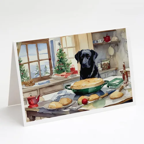 Miniatura 158 de Caroline's Treasures DAC3884GCA7P Paquete de 8 tarjetas en blanco de Navidad con galletas de husky siberiano Tarjetas de felicitación con sobres