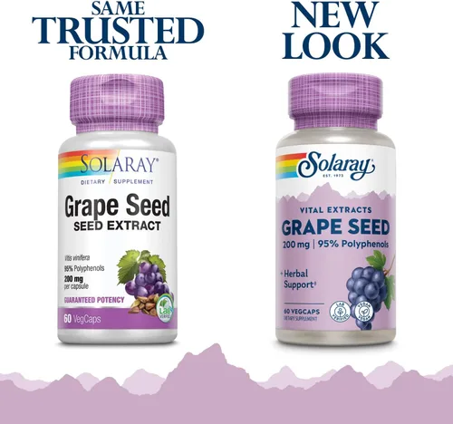 Miniatura 3 de SOLARAY Extracto de semilla de uva 200 mg más complejo bioflavonoide Apoyo cardiovascular saludable y de vasos sanguíneos 60 VegCaps
