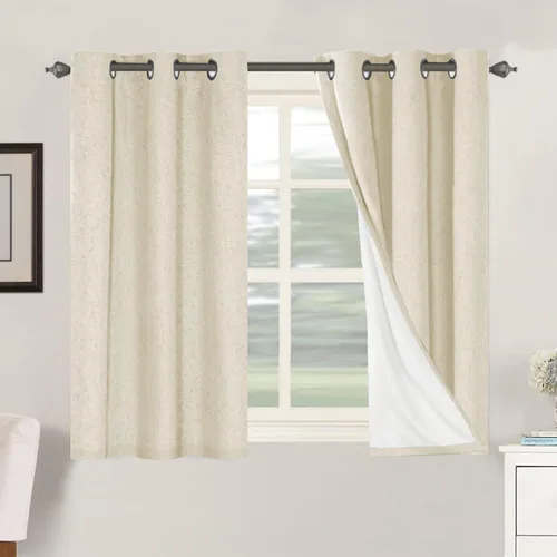 Miniatura 178 de H.VERSAILTEX Cortinas opacas de lino de 72 pulgadas de largo, 100% absolutamente opacas, con aislamiento térmico, con textura de lino, cortinas