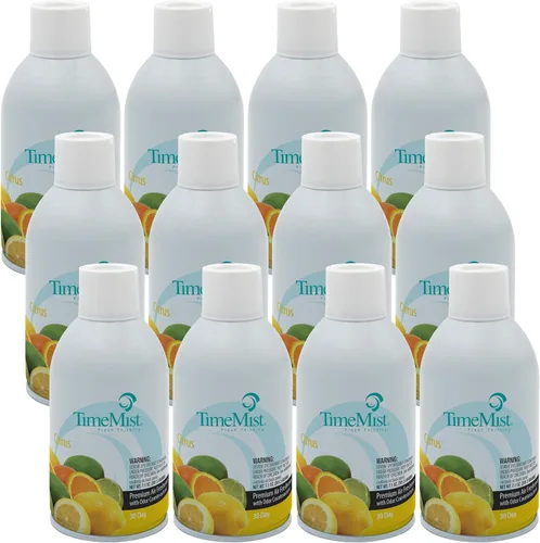TimeMist Recambios de ambientador medido de alta calidad, aroma cítrico, 7.1 onzas (caja de 12) 1042781, dura hasta 30 días y neutraliza olores