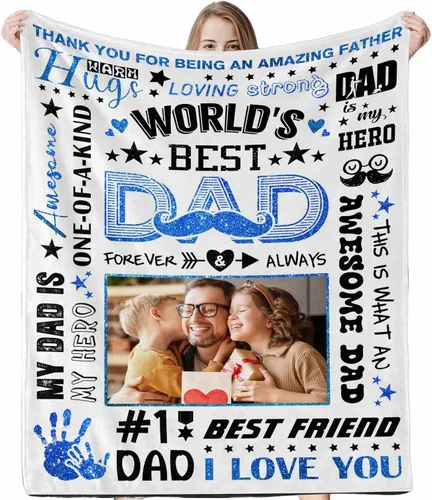 Miniatura 2 de D-Story Mantas personalizadas con imágenes para un papá, para el Día del Padre, mantas con imágenes personalizadas, regalos para el Día del Padre