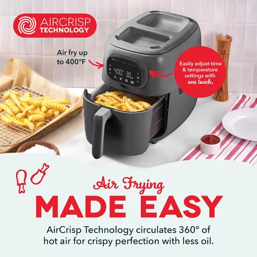 Miniatura 4 de DASH Flip & Fry - Parrilla + Freidora de aire 2 en 1, 3 QT