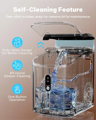 Miniatura 4 de Silonn Máquina de hielo de pepitas para encimera, máquina de hielo de pellets con función de autolimpieza, la máquina de hielo sónico produce 33